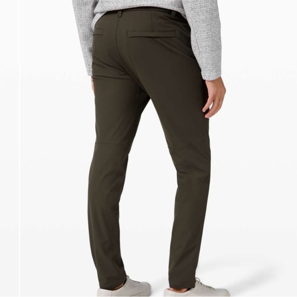 Lululemon Men’s Commission Pant Slim Warpstreme 28" in Dark Olive - Picture 2 of 11